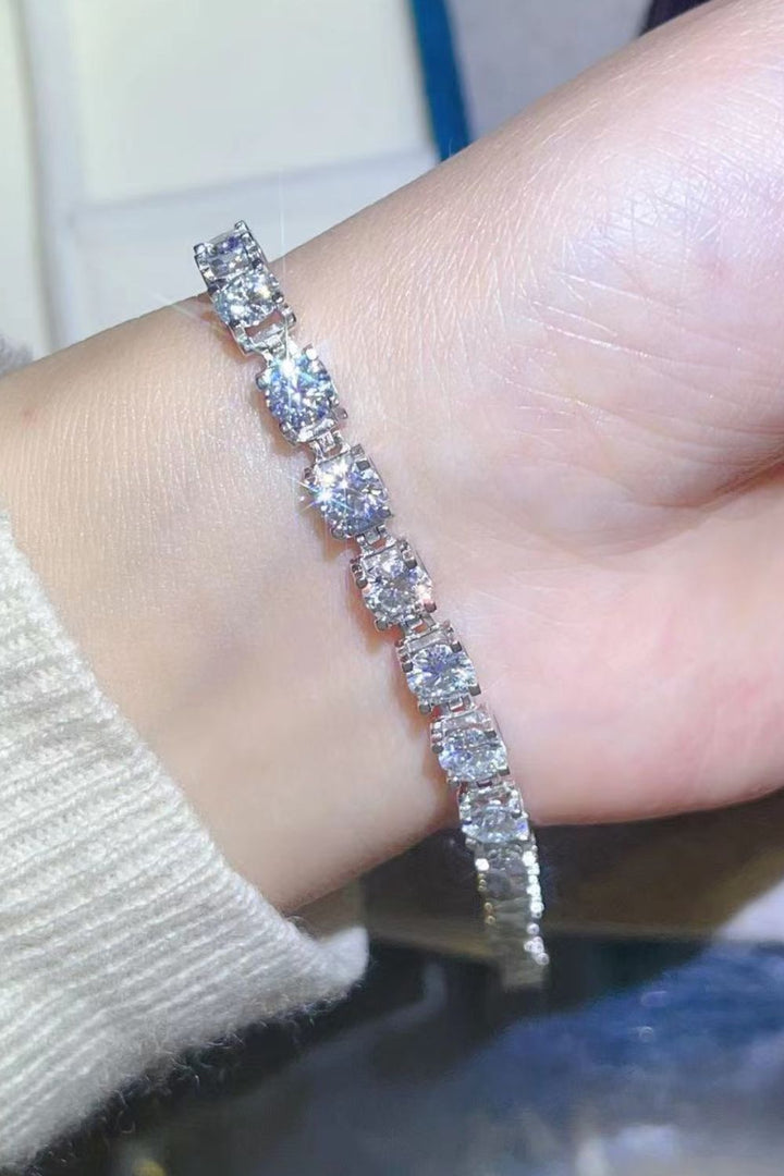 10 Carat Moissanite 925 Sterling Silver Bracelet