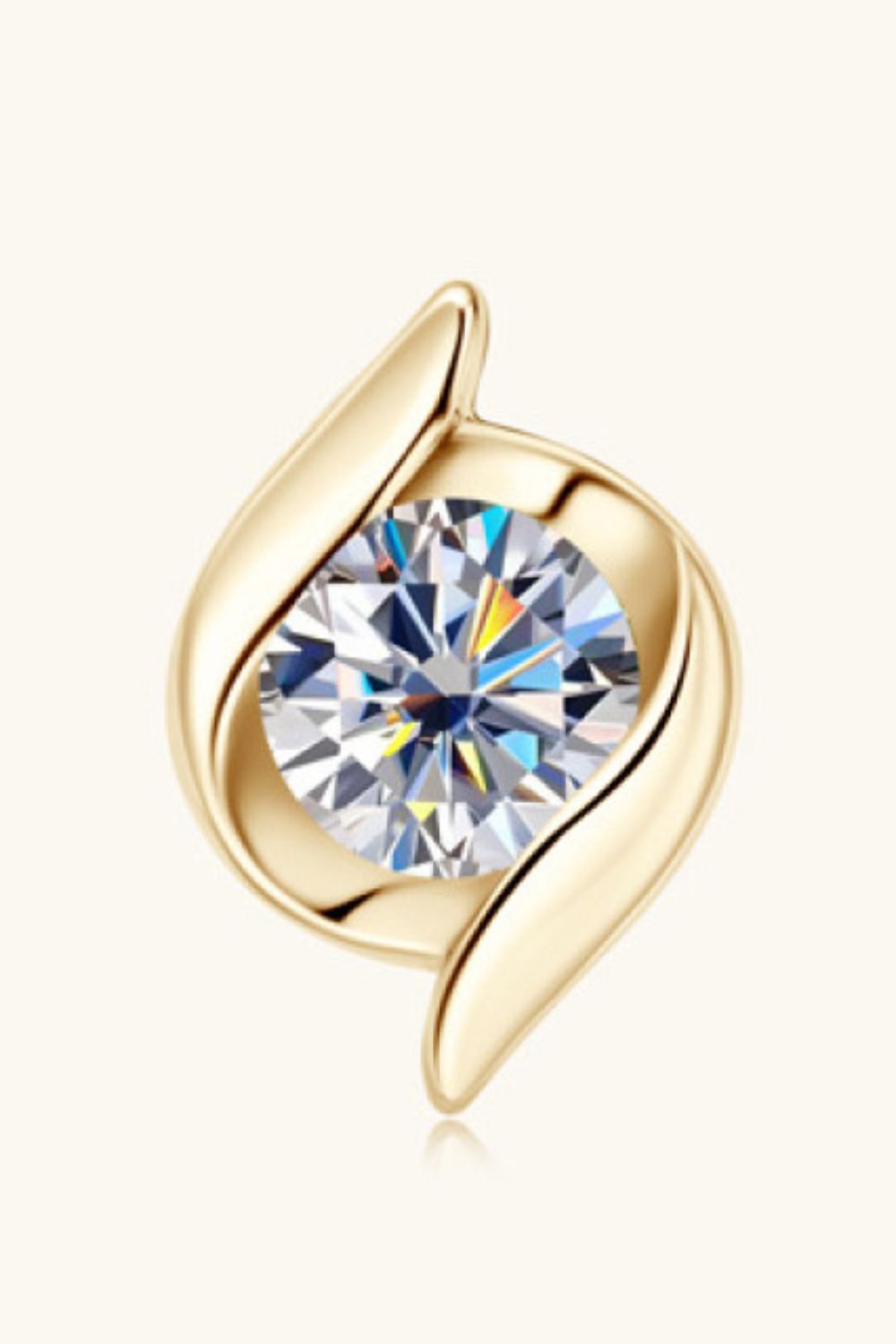 1 Carat Moissanite 925 Sterling Silver Stud Earrings - Gold, Silver