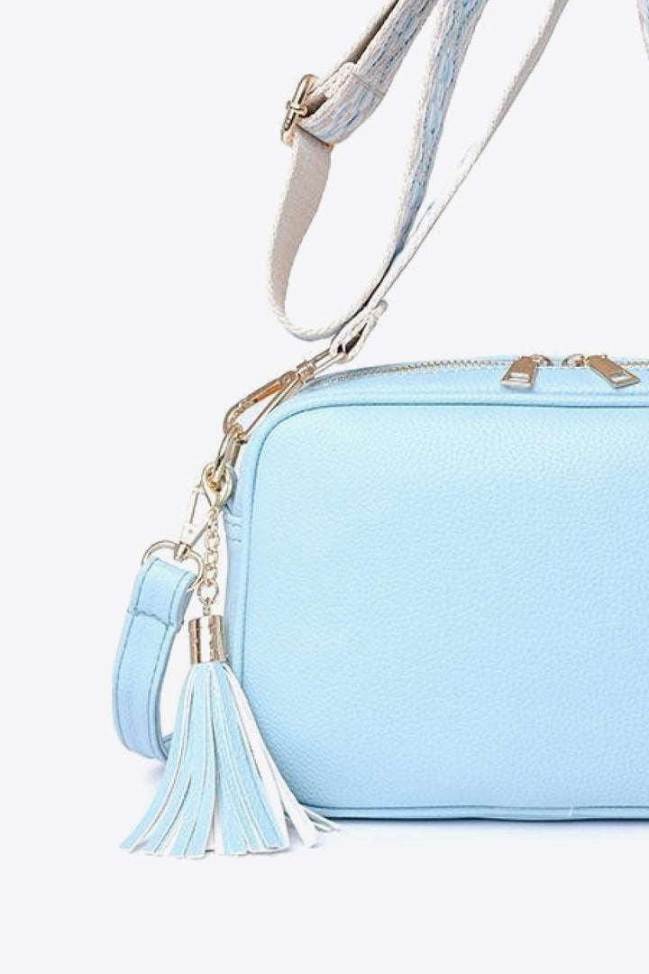 Faux-Leather Tasseled Crossbody Bag - Multiple Colors