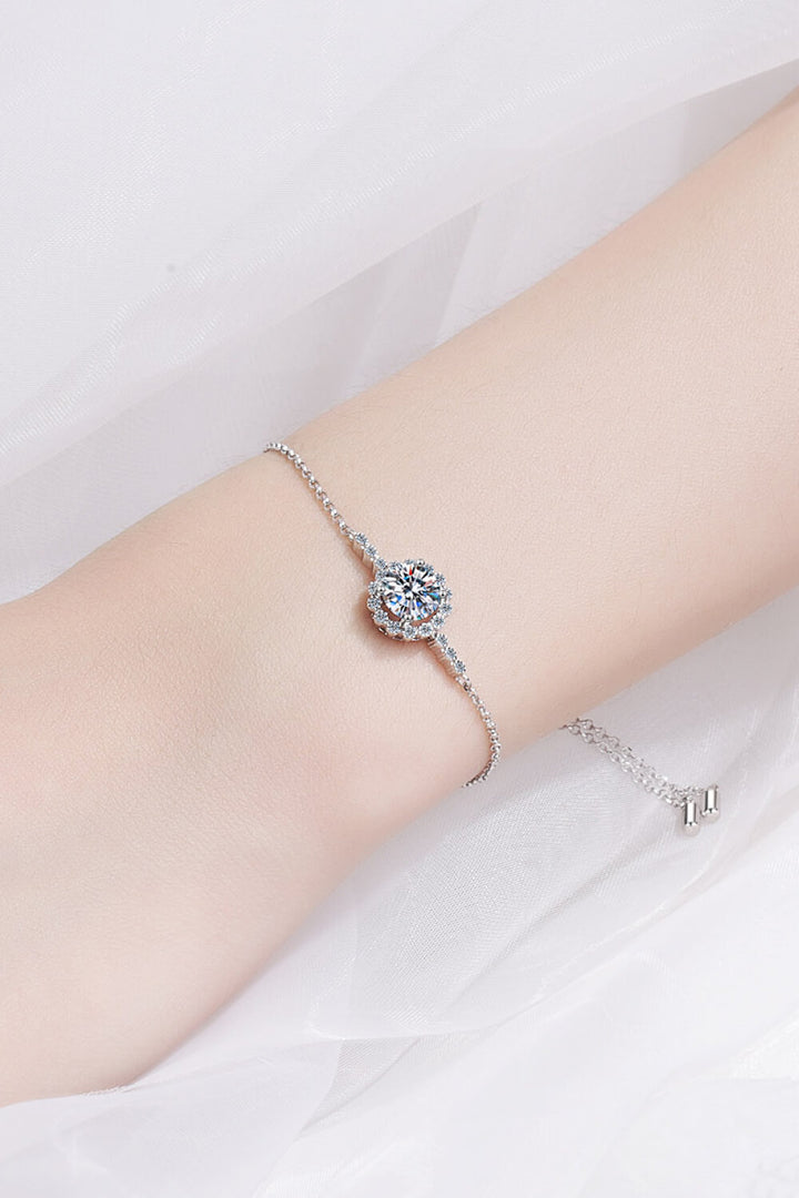1 Carat Moissanite 925 Sterling Silver Chain Bracelet