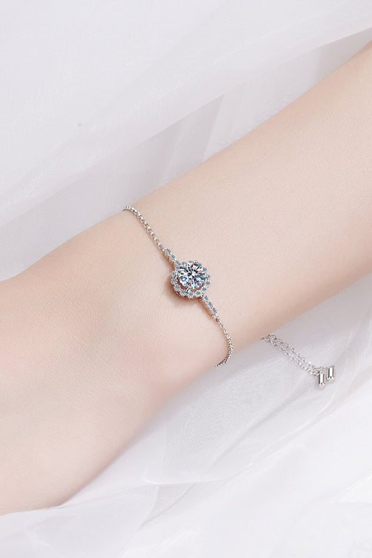 1 CARAT MOISSANITE 925 STERLING SILVER CHAIN BRACELET