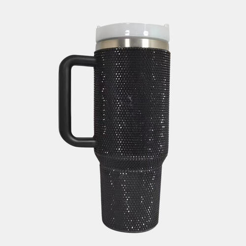 40 Oz. Rhinestone Stainless-Steel Tumbler With Straw - Multiple Colors