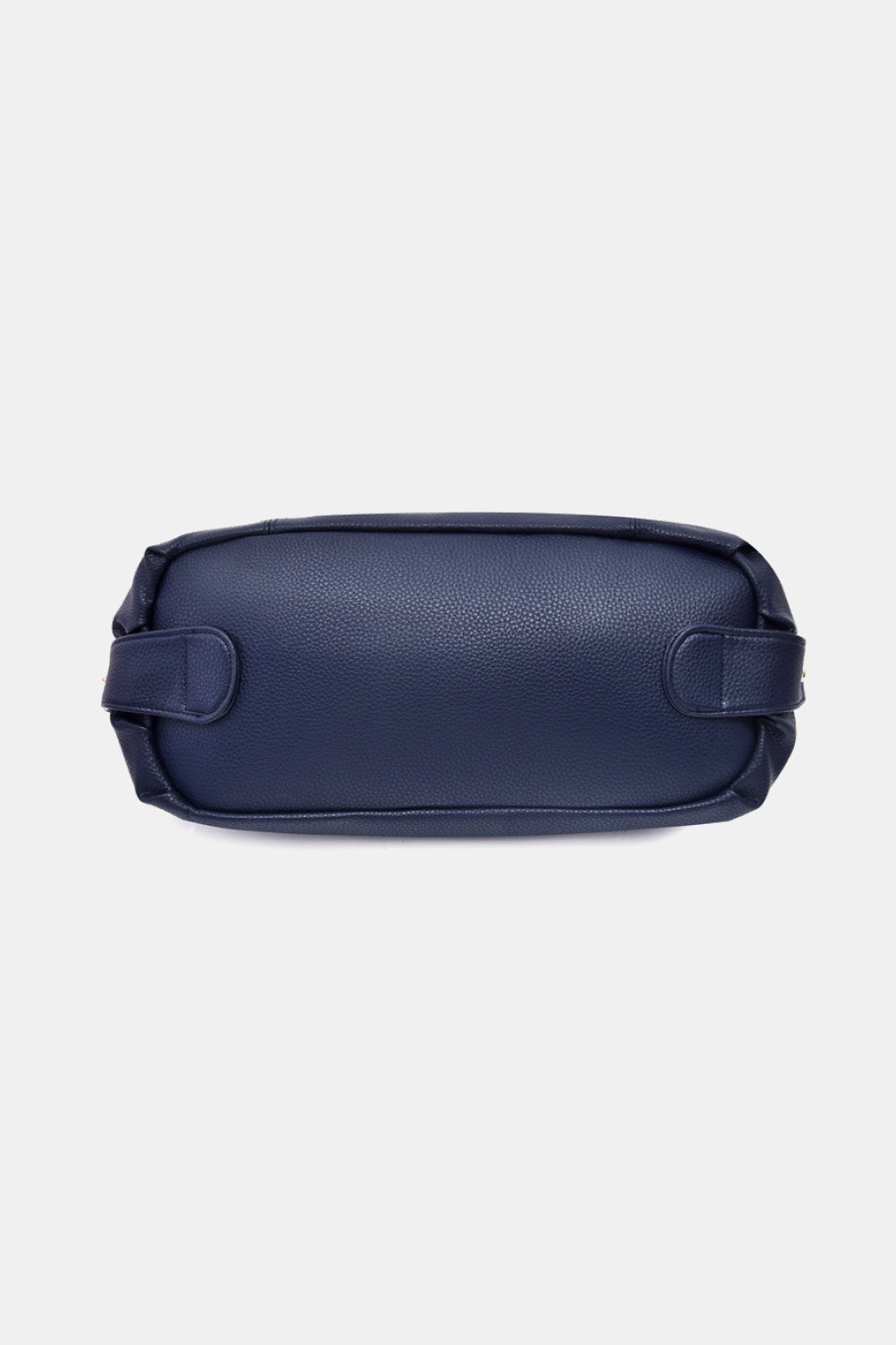 Large PU Leather Shoulder Bag - Navy