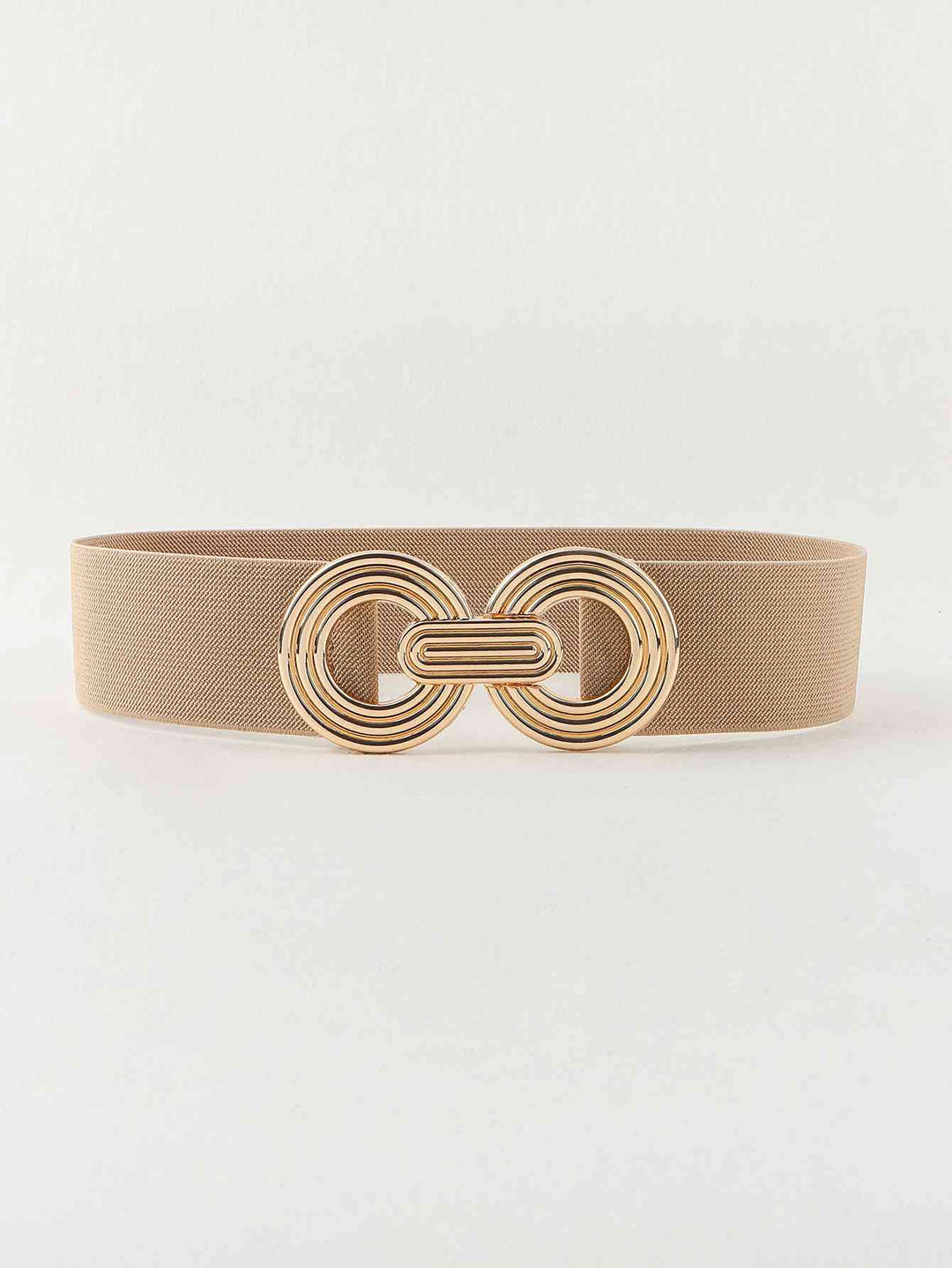Geometric Gold Buckle Elastic Wide Belt - Multiple Colors