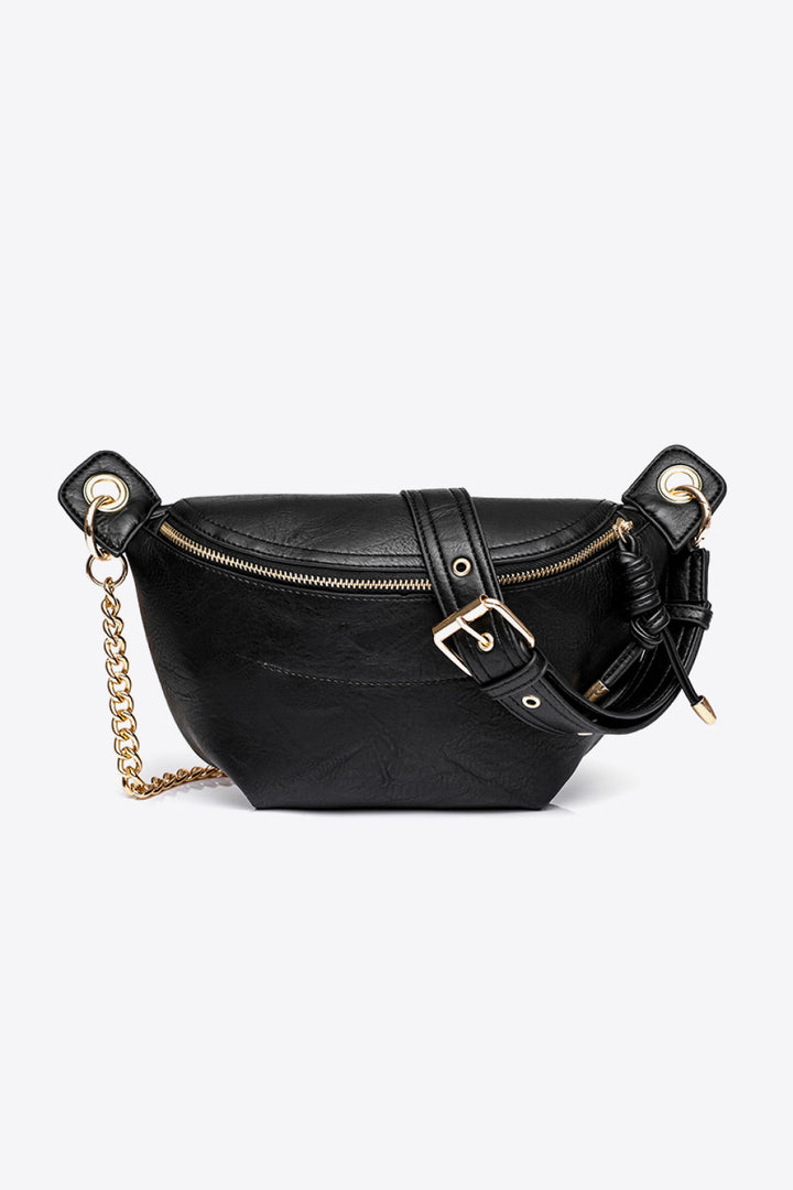 Faux-Leather Chain-Strap Crossbody Bag - Multiple Colors