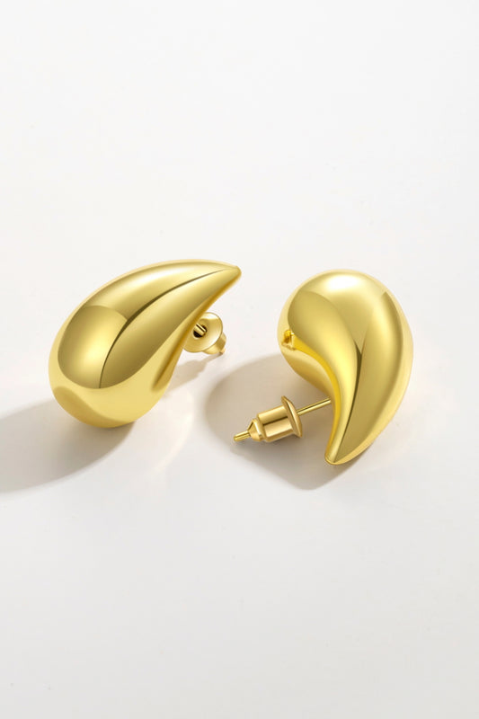 WATER-DROP BRASS EARRINGS - GOLD - MULTIPLE SIZES