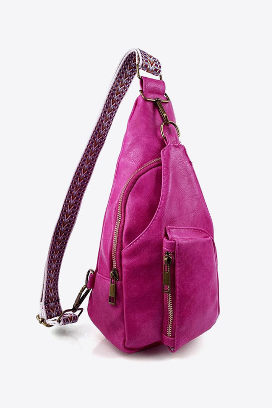 Faux Leather Solid Sling Bag - Multiple Colors