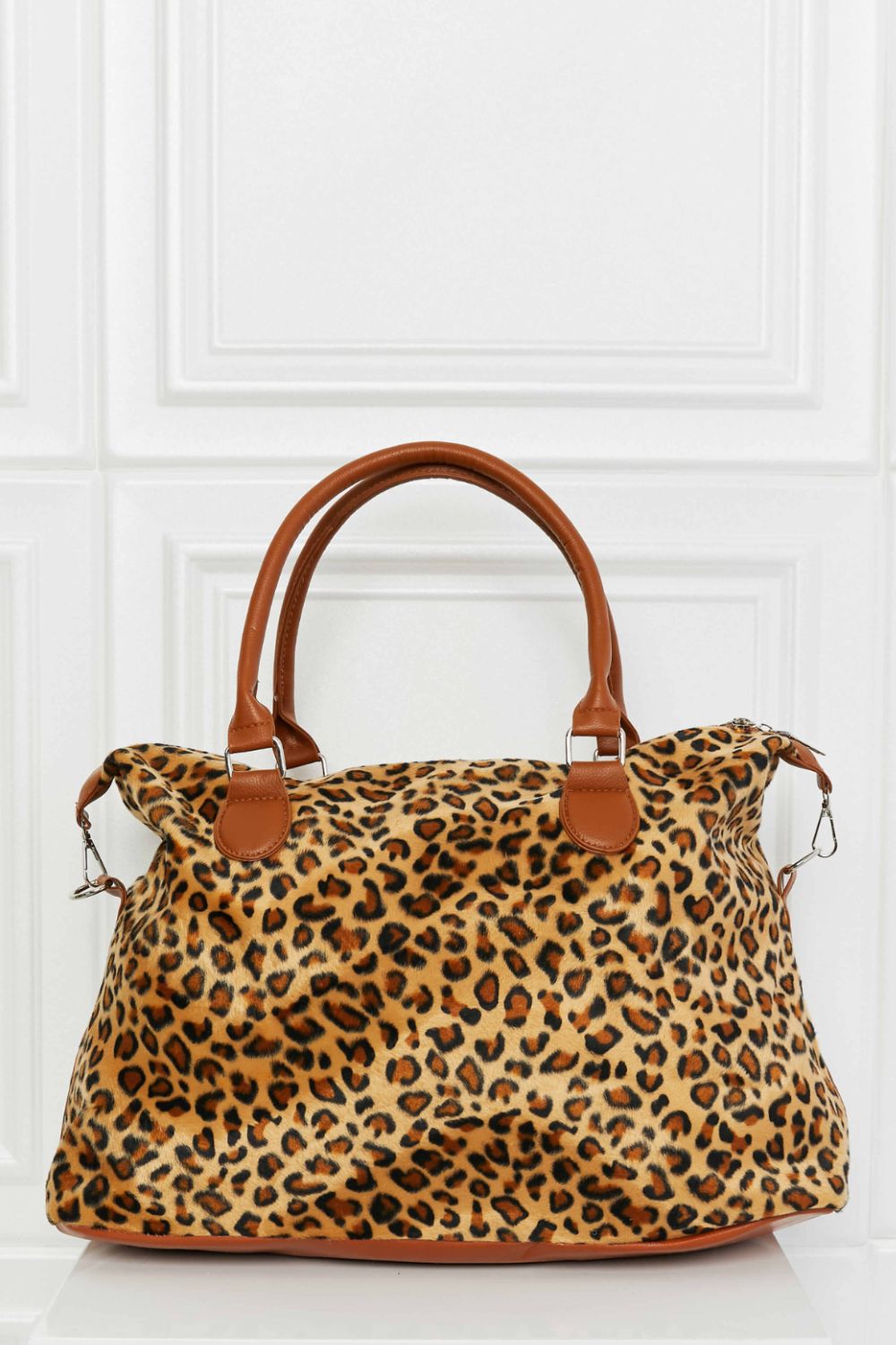 Animal-Print Faux Rabbit Fur Brushed Spacious Weekender Bag - Multiple Prints