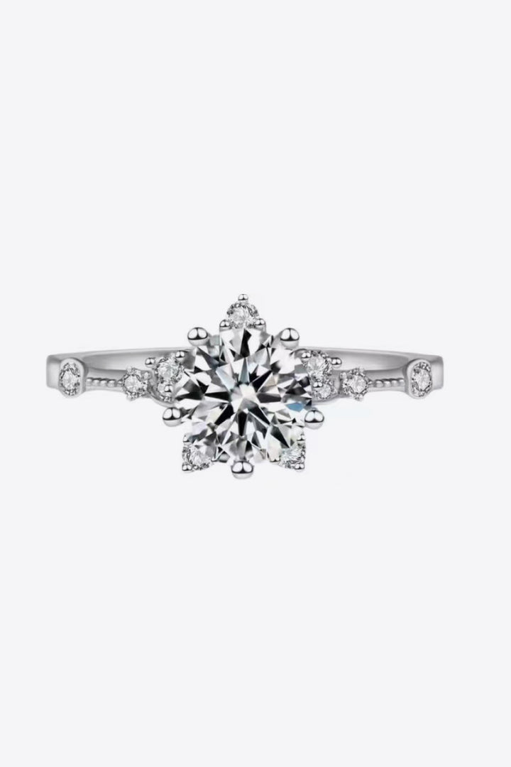 1 Carat Moissanite 6-Prong Ring - Silver