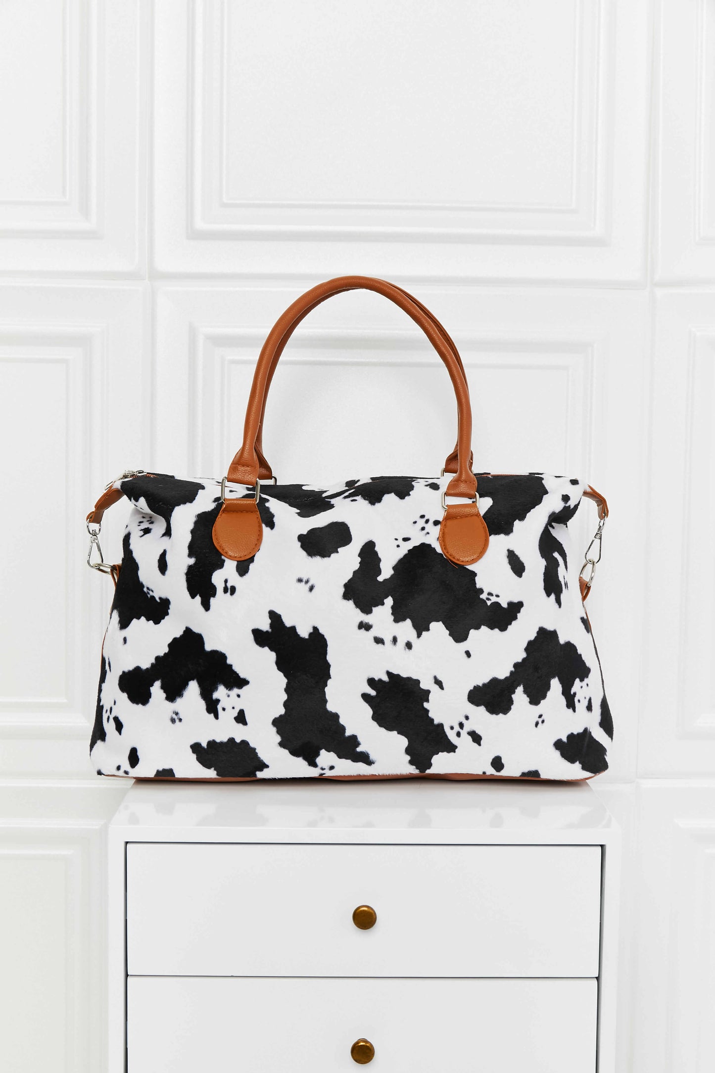 Animal-Print Faux Rabbit Fur Brushed Weekender Bag - Multiple Prints