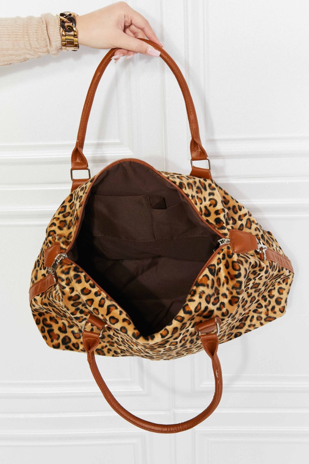 Animal-Print Faux Rabbit Fur Brushed Spacious Weekender Bag - Multiple Prints