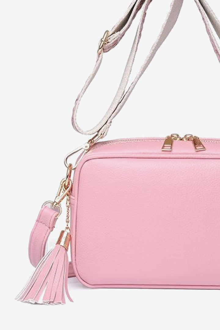 Faux-Leather Tasseled Crossbody Bag - Multiple Colors