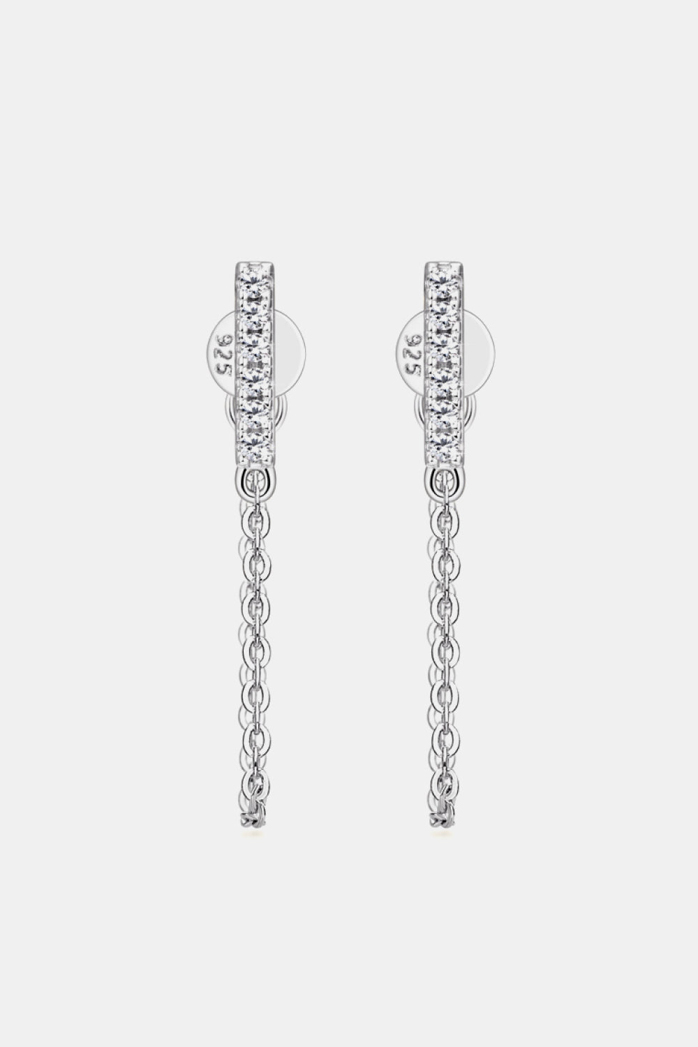 Moissanite 925 Sterling Silver Connected Earrings - Gold, Silver