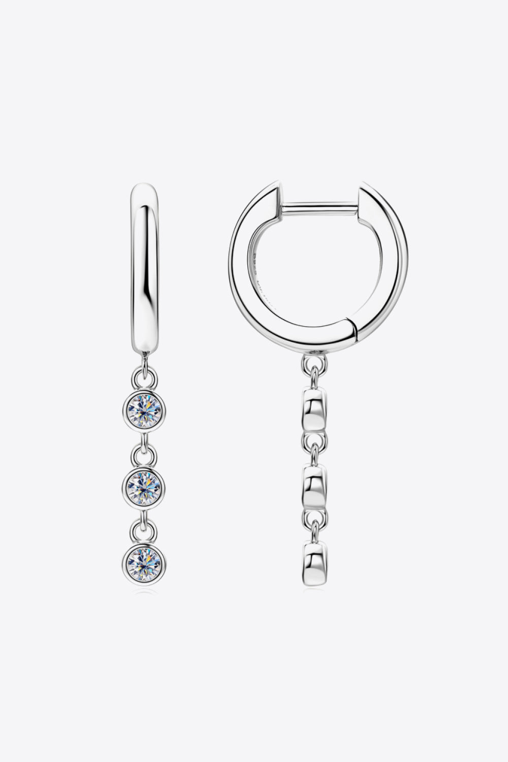Moissanite 925 Sterling Silver Dangle Earrings - Gold, Silver