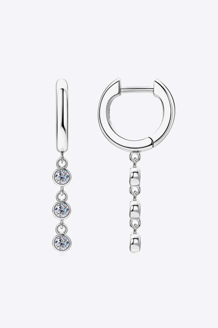 Moissanite 925 Sterling Silver Dangle Earrings - Gold, Silver