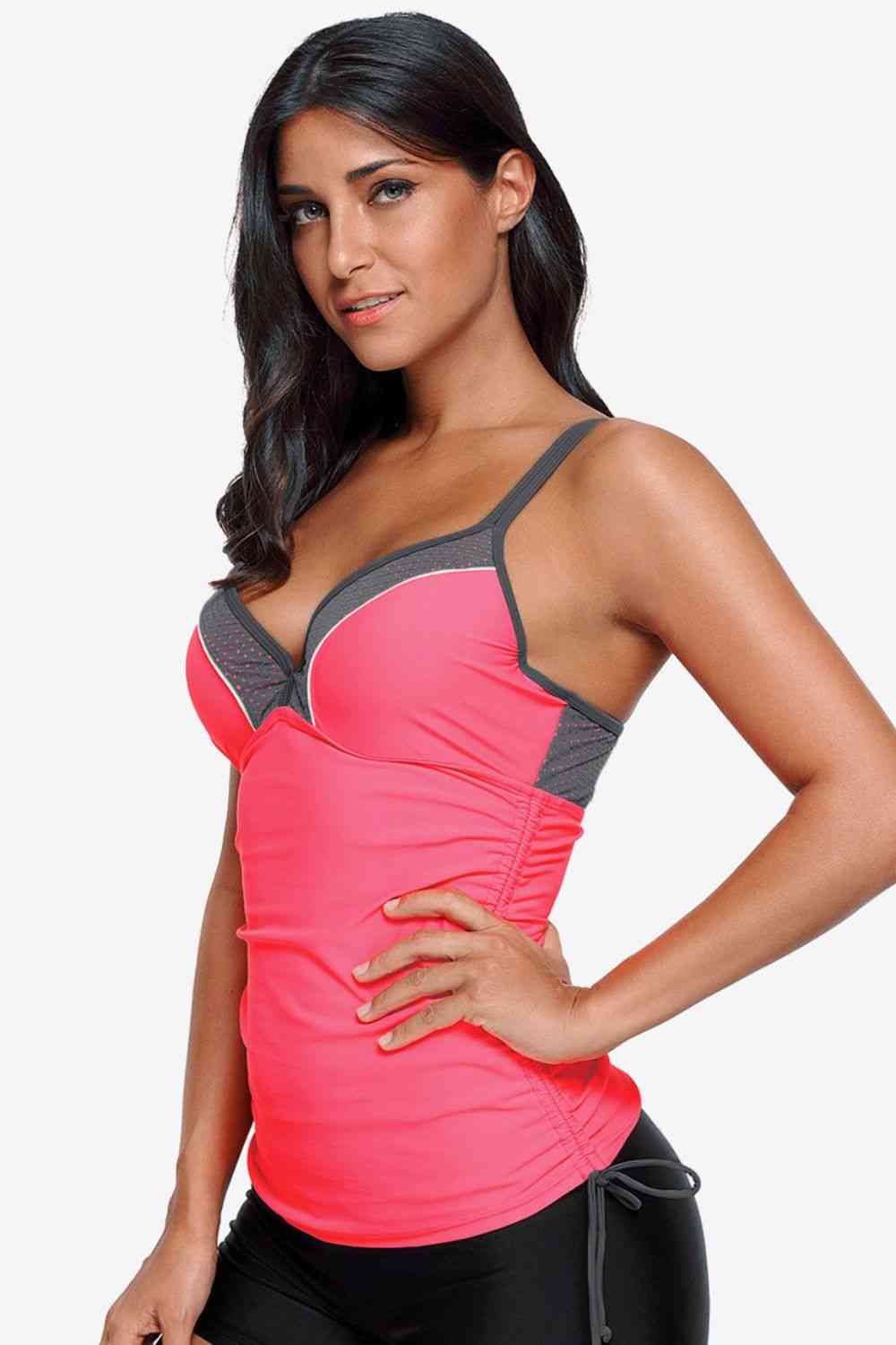 Contrast Sweetheart-Neck Swim Cami - Multiple Colors - (S-L)