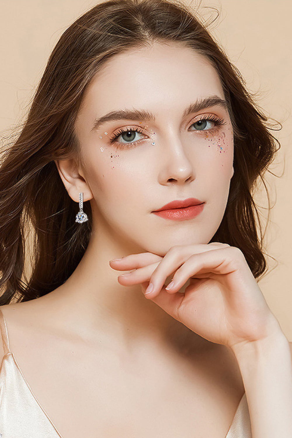 2 Carat Moissanite &amp; Zircon 925 Sterling Silver Drop Earrings - Gold, Silver
