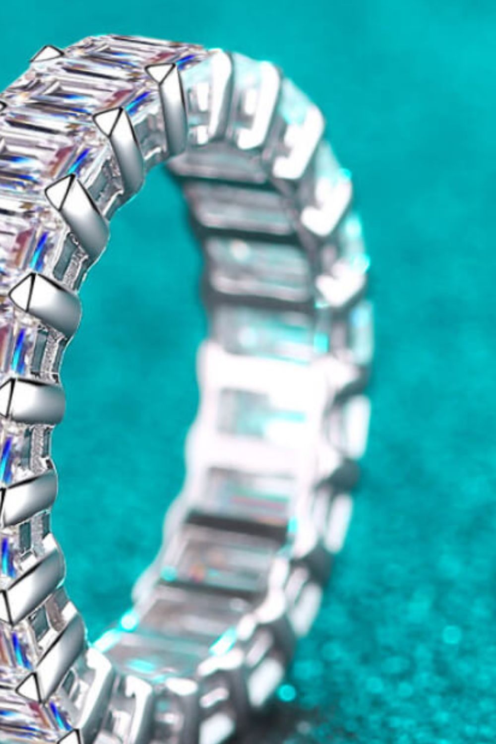 10.5 Carat Moissanite Rhodium-Plated Polished Ring