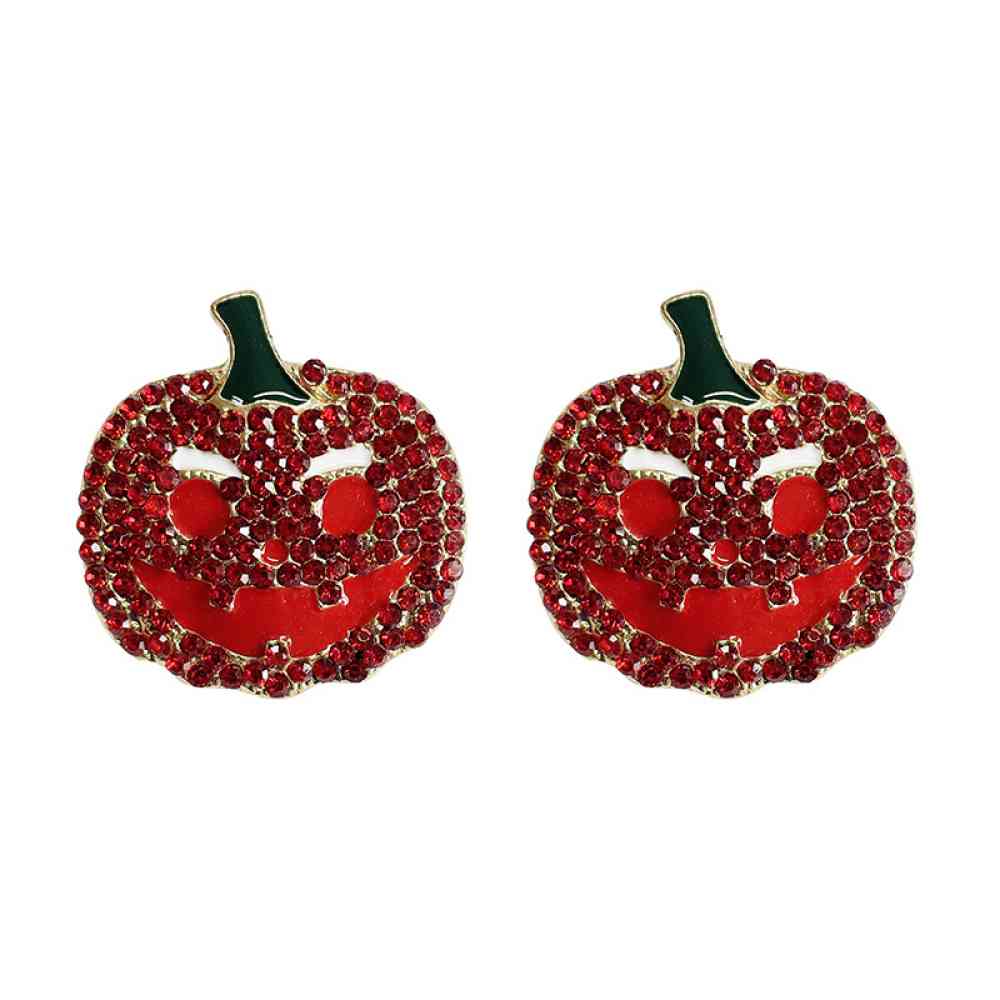 Pumpkin Rhinestone Alloy Earrings - Multiple Colors