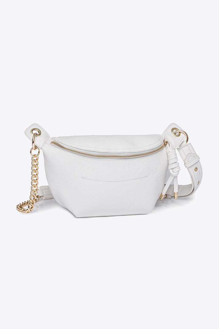Faux-Leather Chain-Strap Crossbody Bag - Multiple Colors