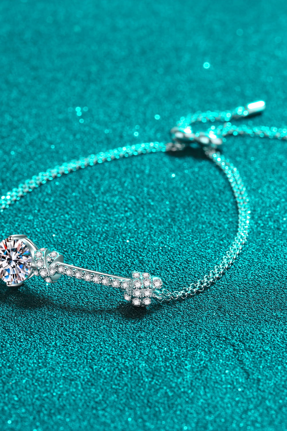 2 Carat Round Moissanite &amp; Zircon 925 Sterling Silver Bracelet