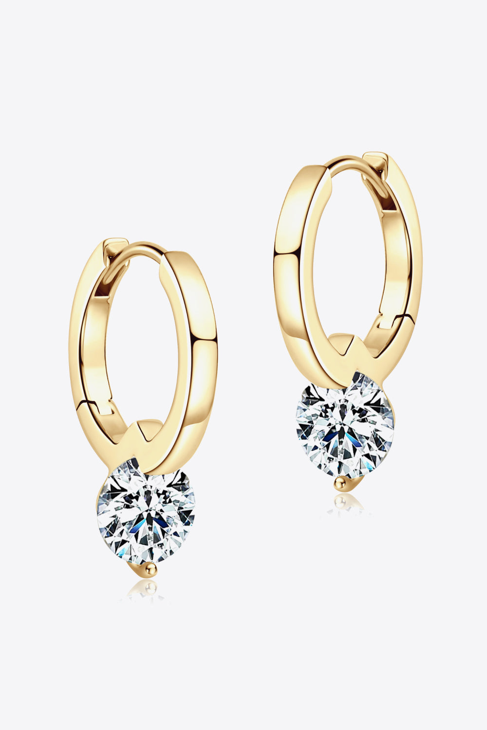 2 Carat Moissanite 925 Sterling Silver Drop Earrings - Gold, Silver