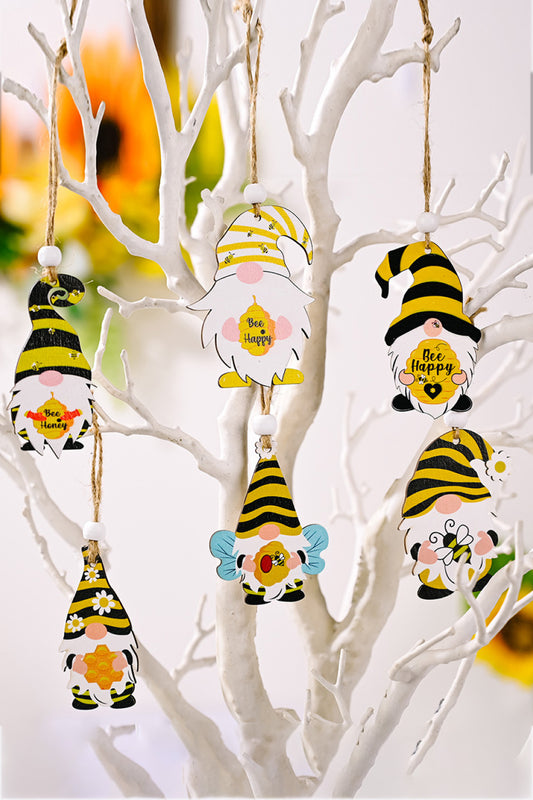 3-Piece Bee-Themed Gnome Wood Ornaments - Multiple Styles