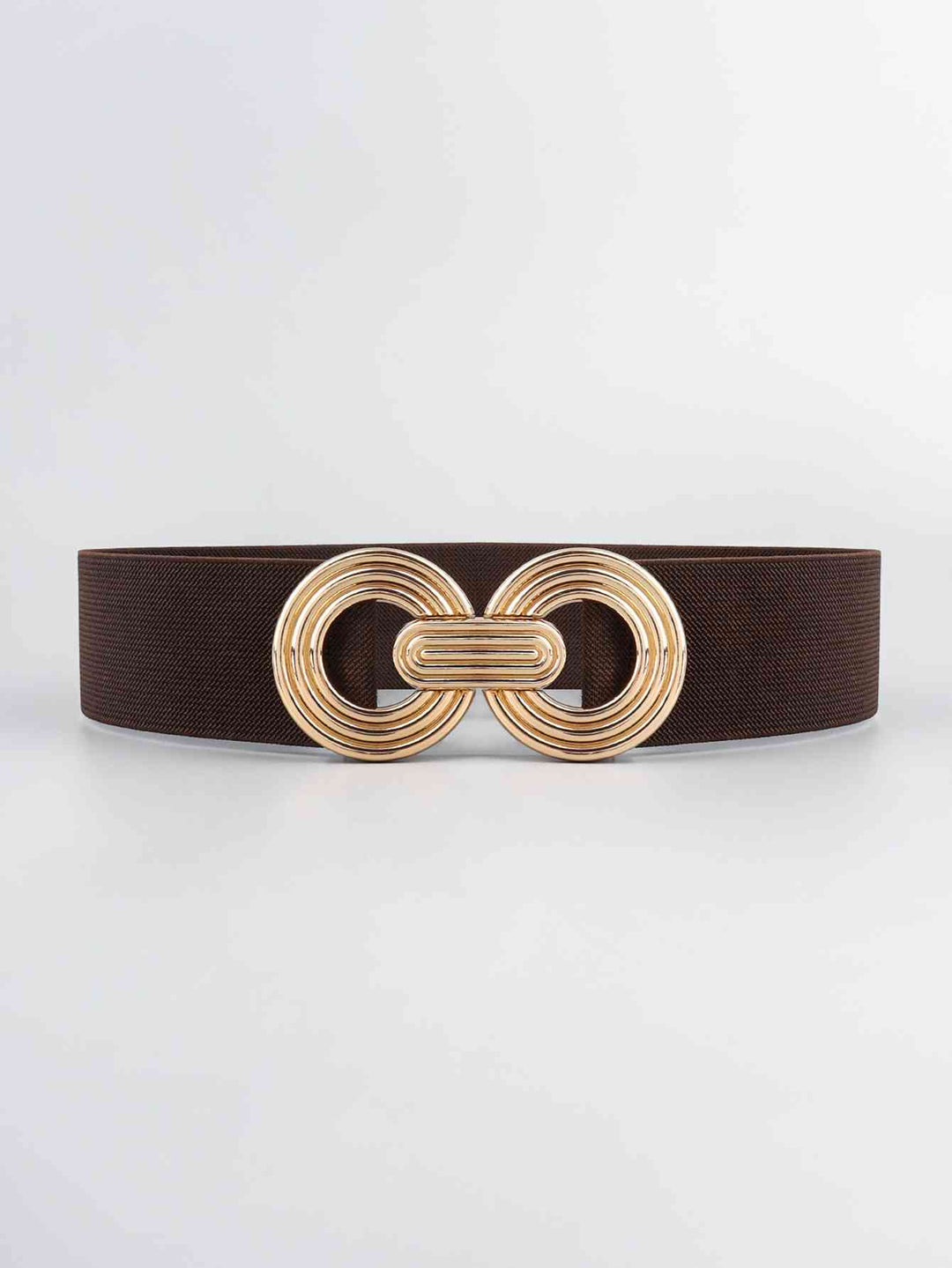 Geometric Gold Buckle Elastic Wide Belt - Multiple Colors