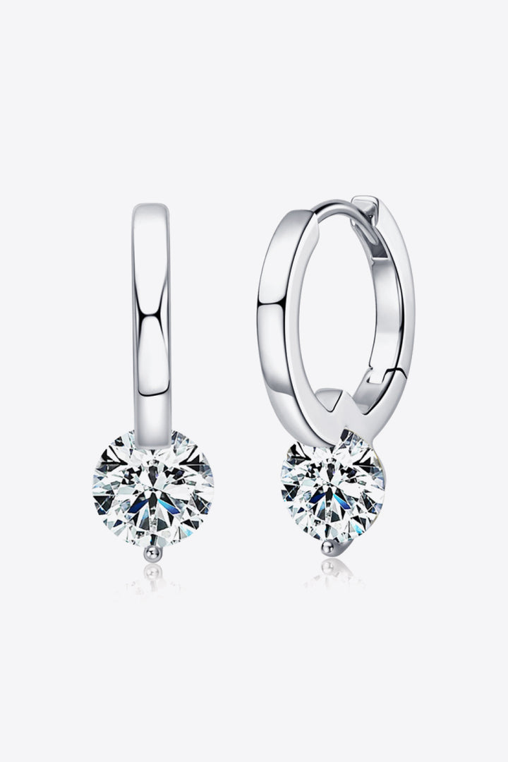 2 Carat Moissanite 925 Sterling Silver Drop Earrings - Gold, Silver