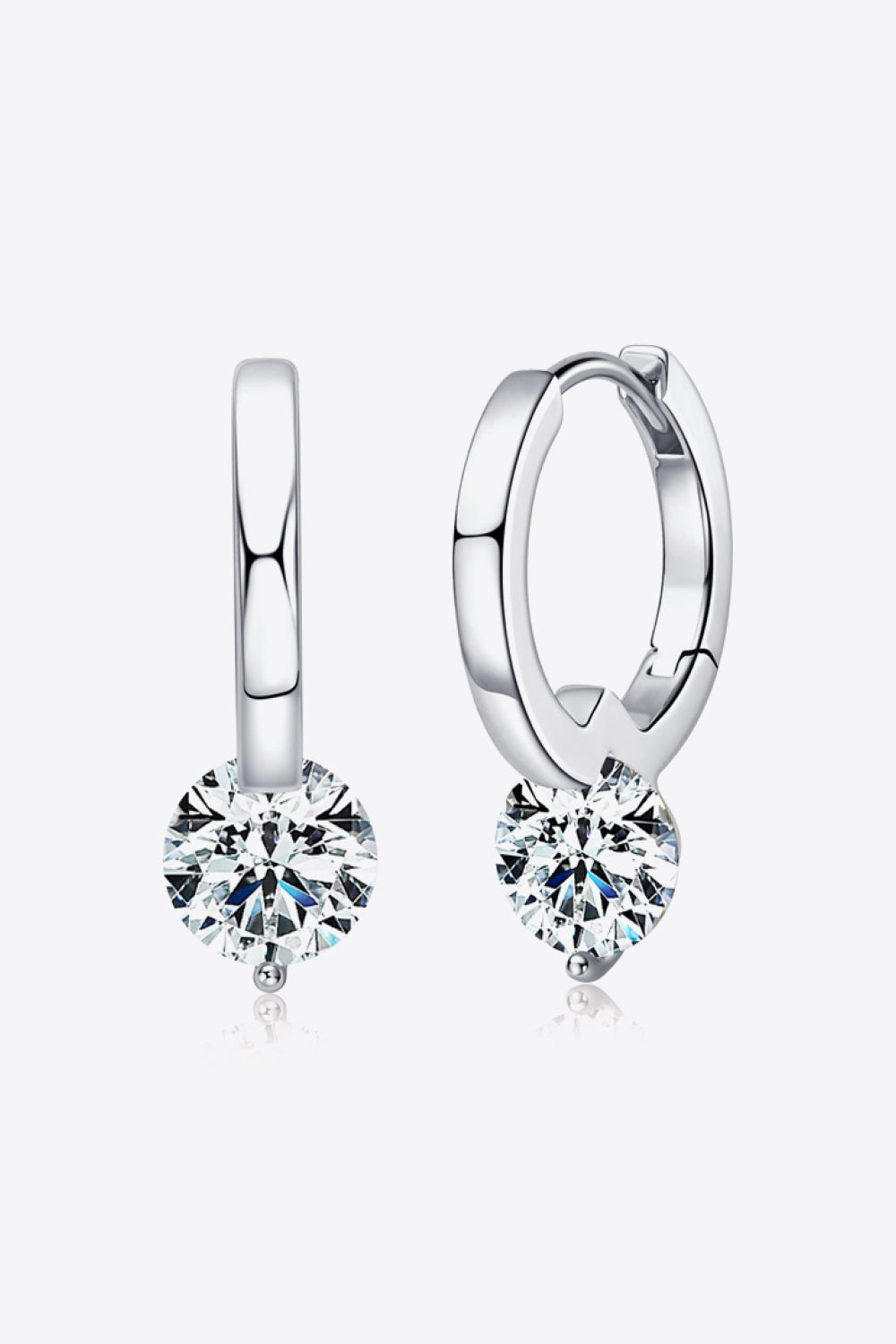 2 CARAT MOISSANITE 925 STERLING SILVER DROP EARRINGS - GOLD, SILVER