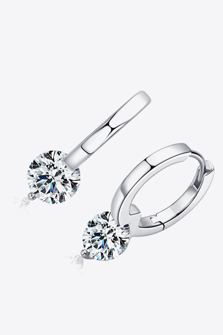 2 Carat Moissanite 925 Sterling Silver Drop Earrings - Gold, Silver