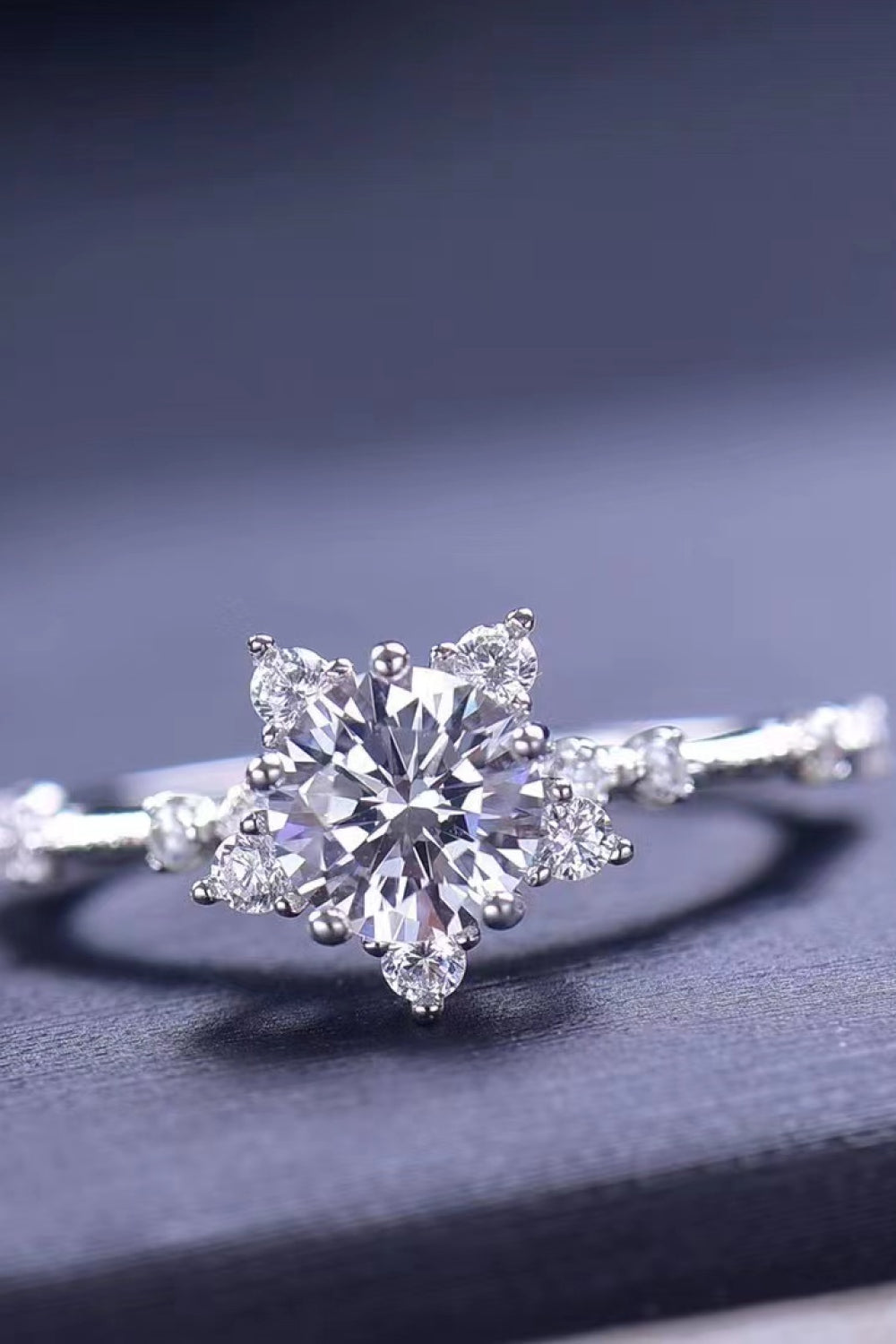 1 Carat Moissanite 6-Prong Ring - Silver