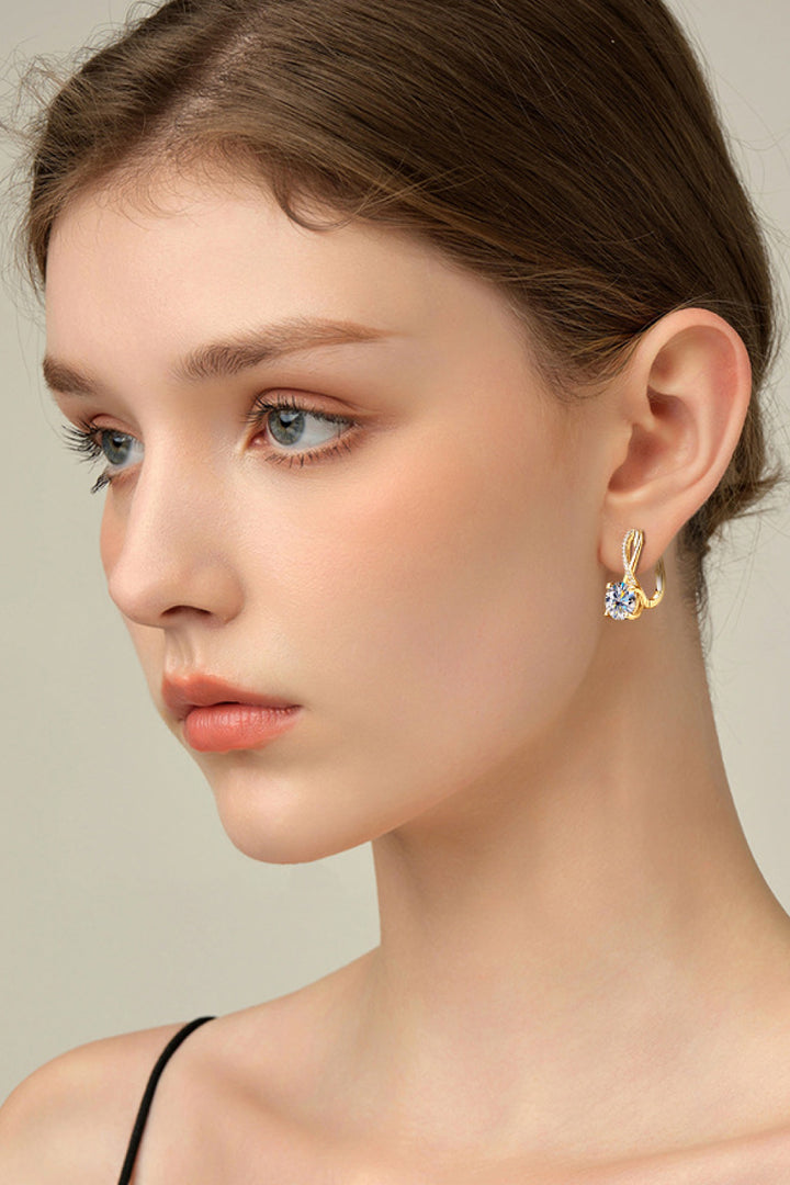4 Carat Moissanite 925 Sterling Silver Crisscross Earrings - Gold, Silver