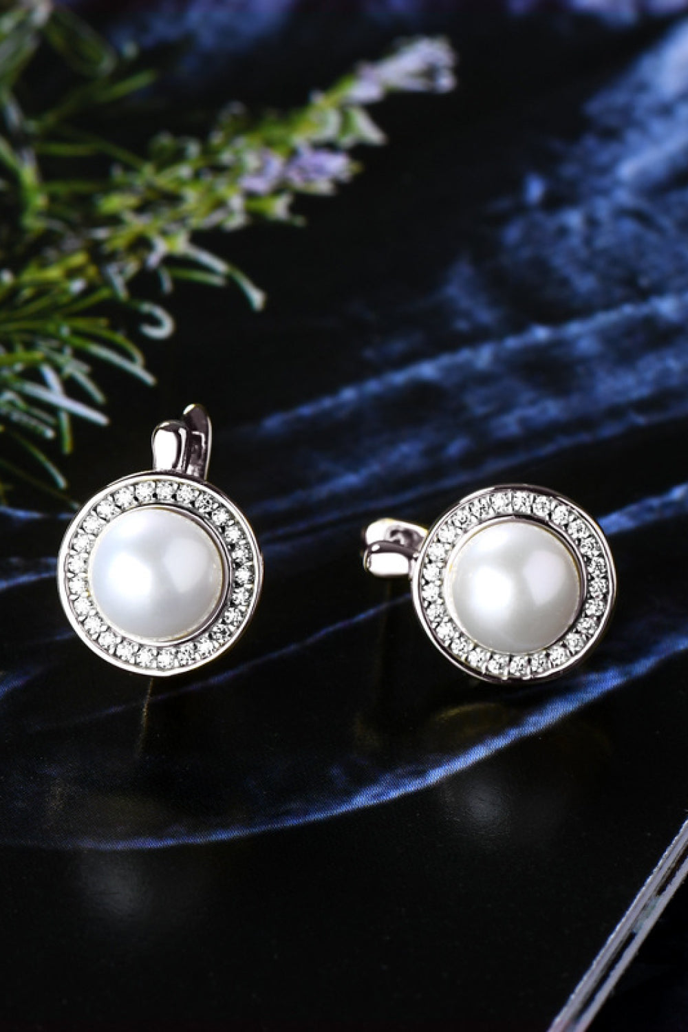 Moissanite &amp; Freshwater Pearl 925 Sterling Silver Earrings - Gold, Silver