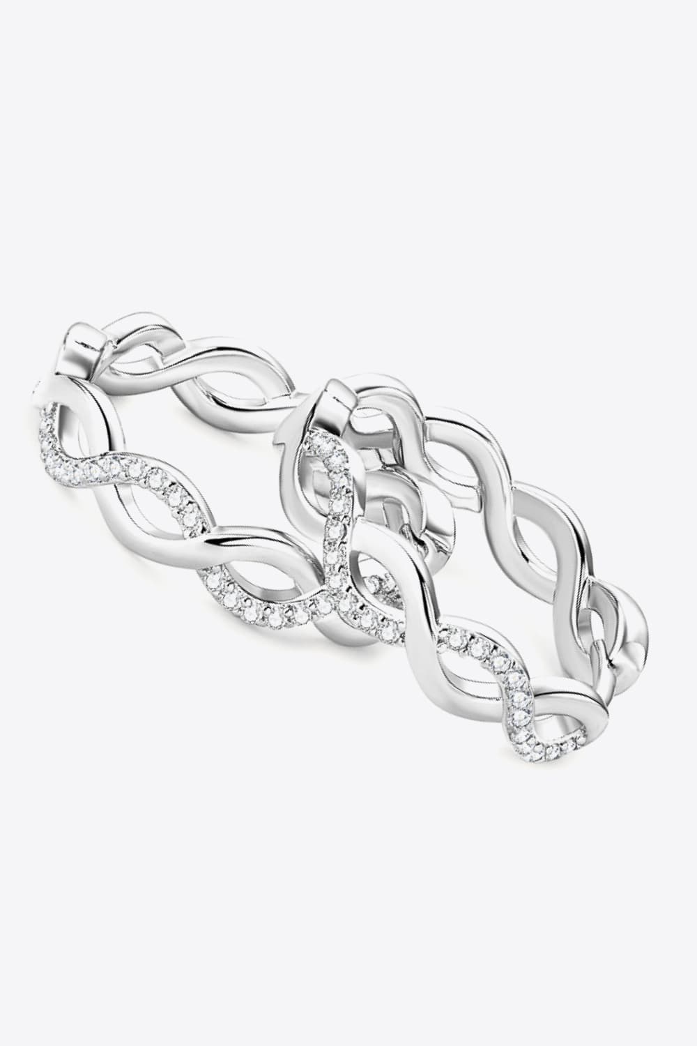 Moissanite 925 Sterling Silver Crisscross Hoop Earrings - Gold, Silver