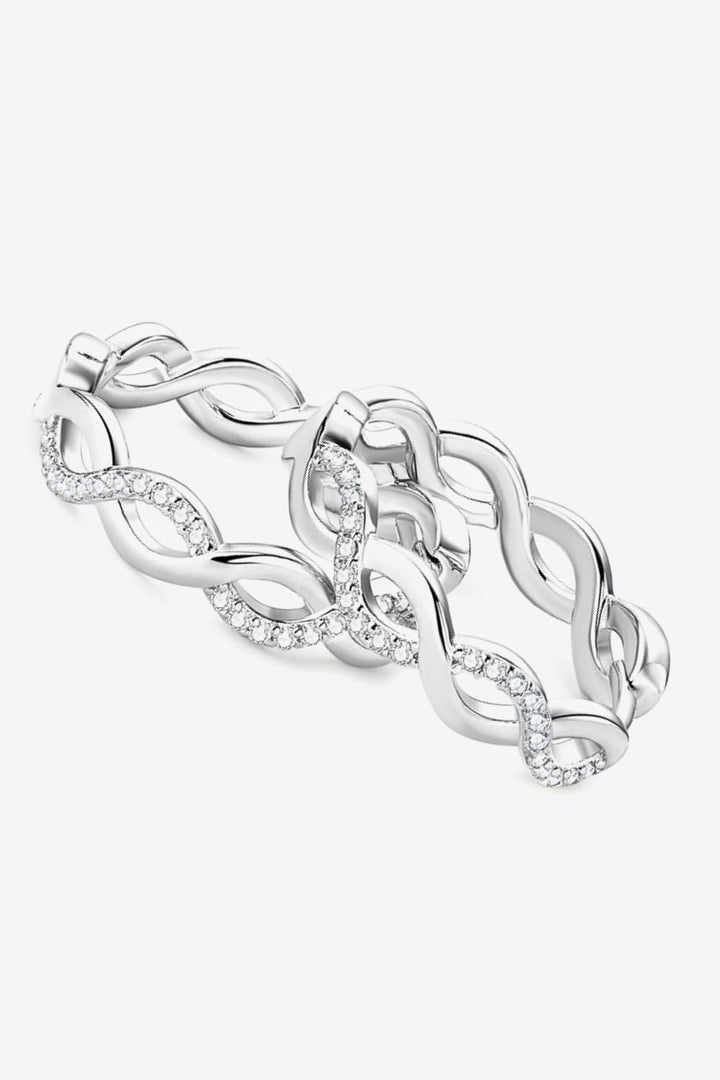 Moissanite 925 Sterling Silver Crisscross Hoop Earrings - Gold, Silver