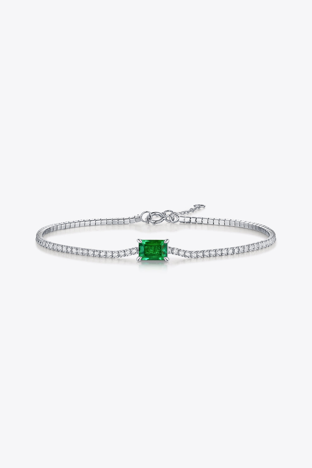 1 CARAT LAB-GROWN EMERALD 925 STERLING SILVER BRACELET