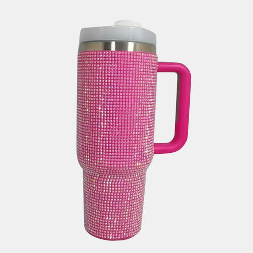 40 Oz. Rhinestone Stainless-Steel Tumbler With Straw - Multiple Colors