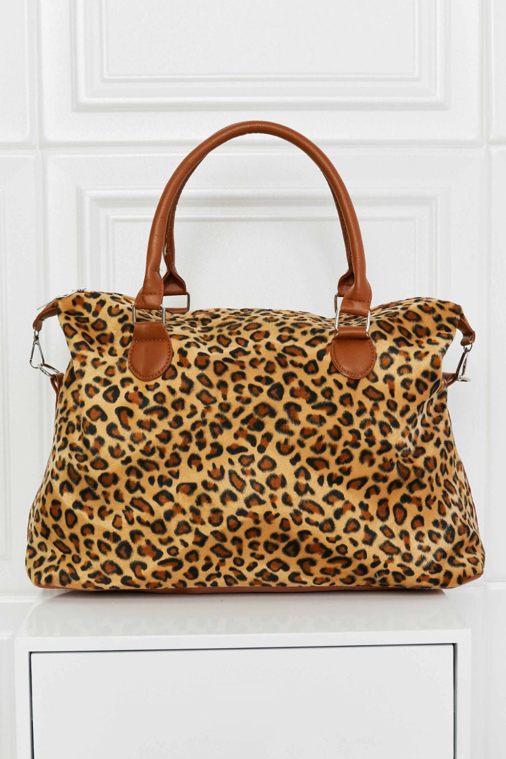 Animal-Print Faux Rabbit Fur Brushed Spacious Weekender Bag - Multiple Prints