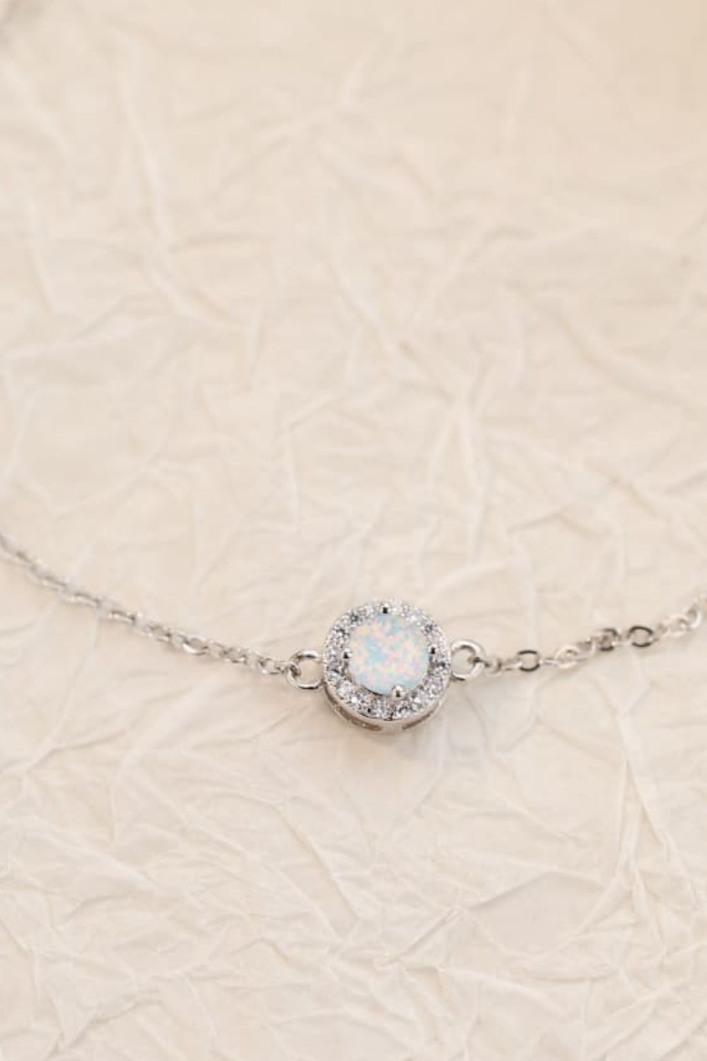 OPAL 925 STERLING SILVER BRACELET - SKY BLUE, WHITE