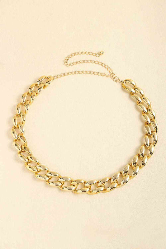 1" WIDTH ACRYLIC CURB CHAIN BELT - GOLD