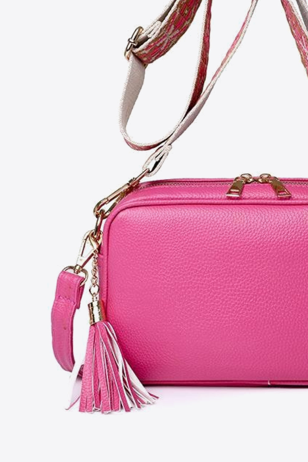 Faux-Leather Tasseled Crossbody Bag - Multiple Colors