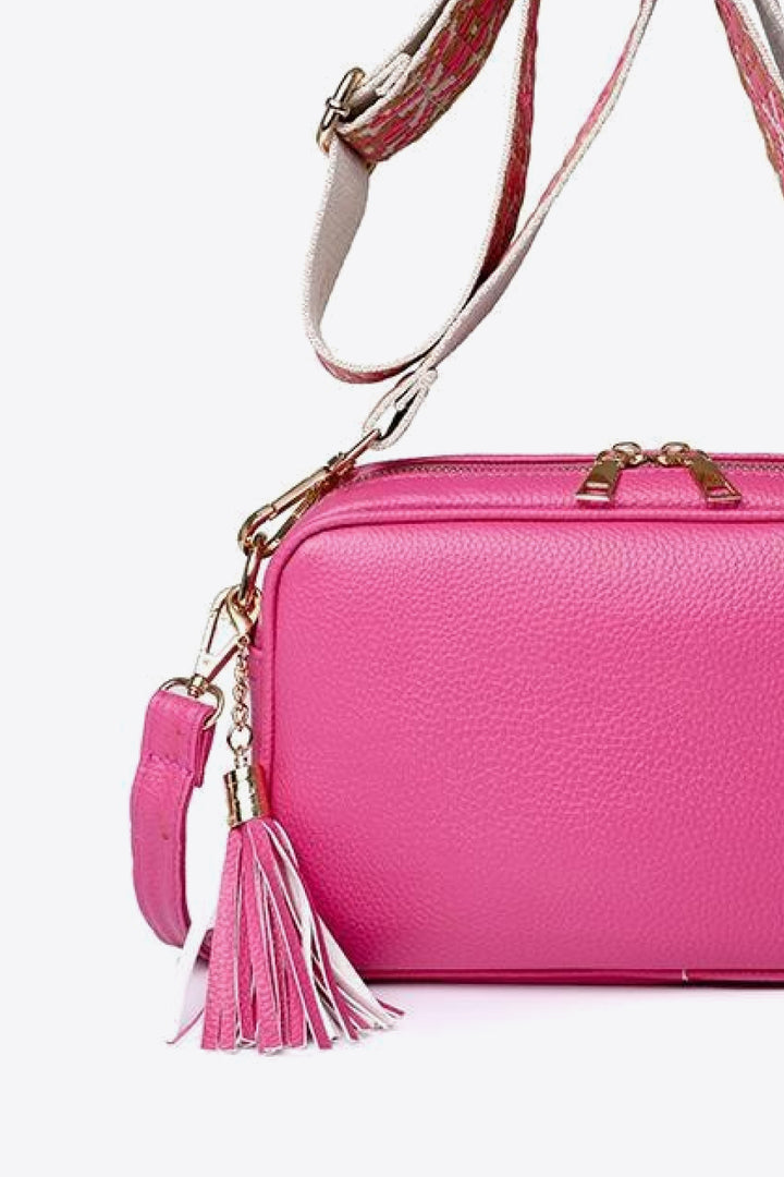 Faux-Leather Tasseled Crossbody Bag - Multiple Colors