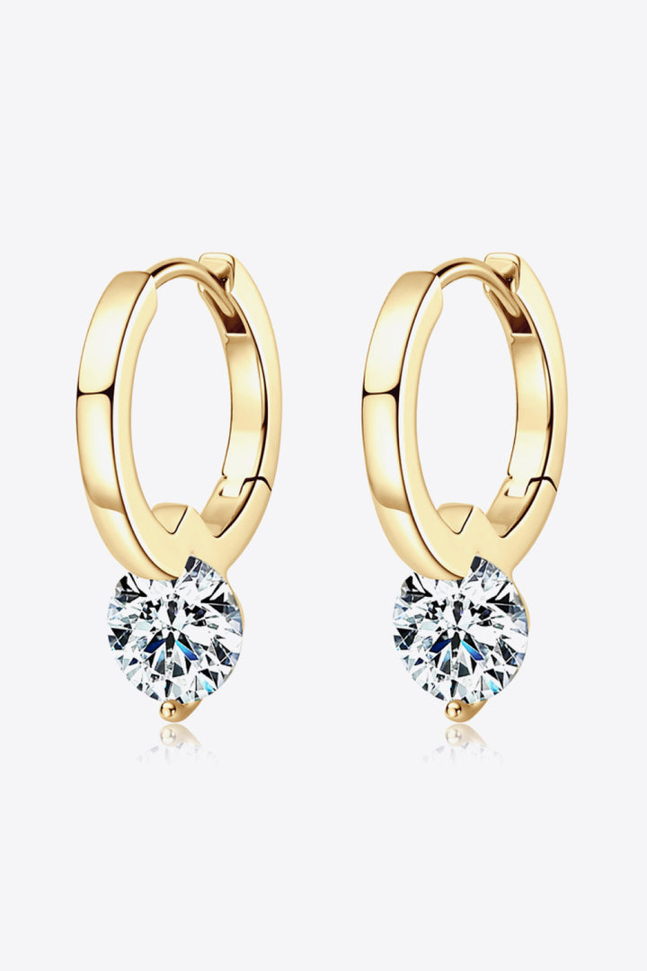 2 Carat Moissanite 925 Sterling Silver Drop Earrings - Gold, Silver