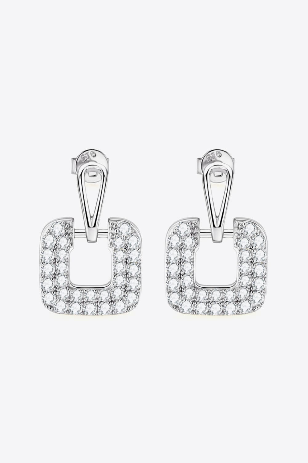 1.68 Carat Moissanite 925 Sterling Silver Drop Earrings - Gold, Silver