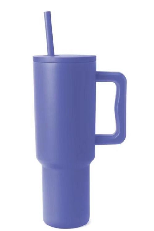 Monochromatic Stainless-Steel Tumbler With Matching Straw - Multiple Colors