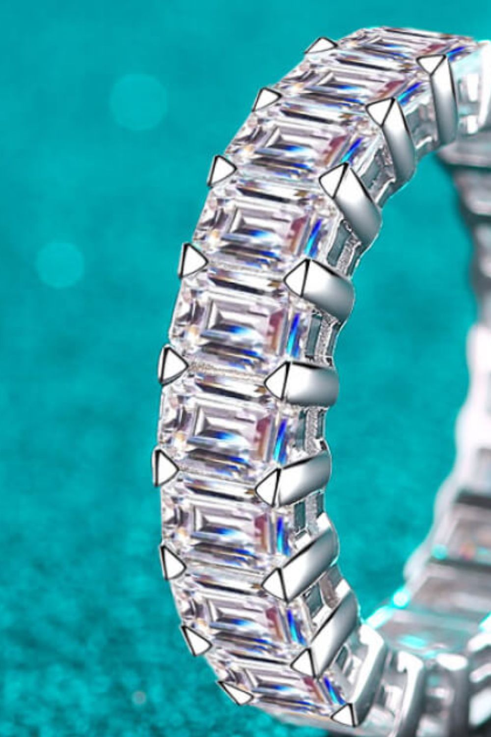10.5 Carat Moissanite Rhodium-Plated Polished Ring