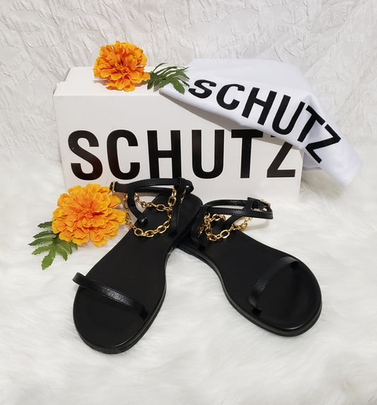 Schutz Celyna Embellished Sandals - Black