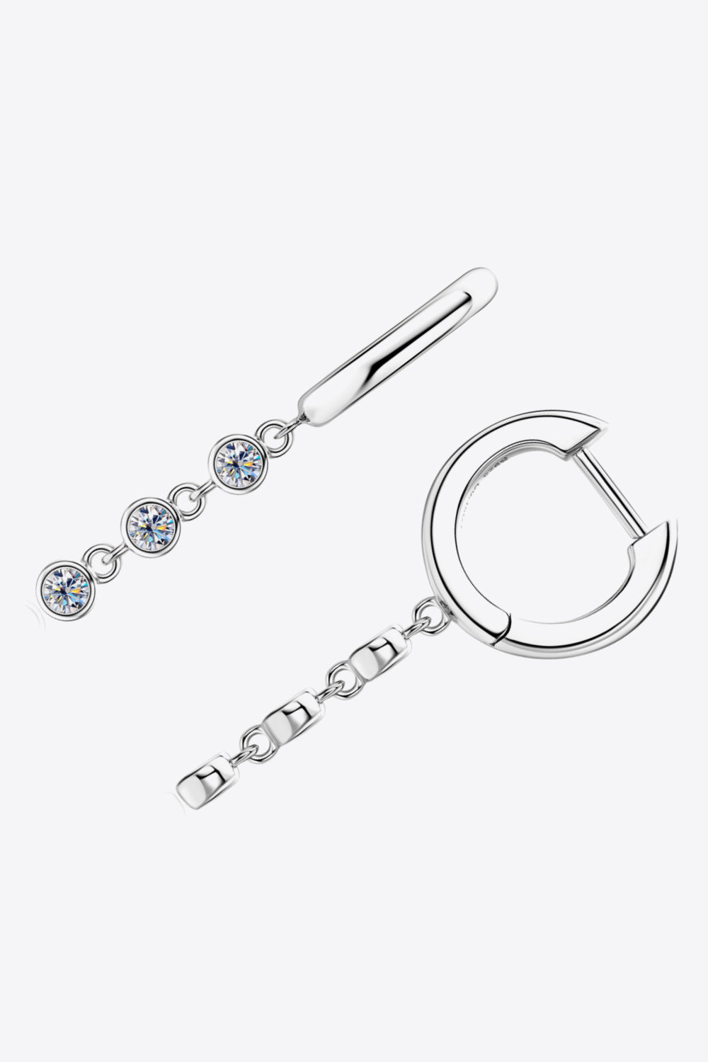 Moissanite 925 Sterling Silver Dangle Earrings - Gold, Silver