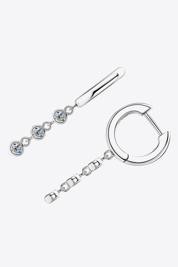 Moissanite 925 Sterling Silver Dangle Earrings - Gold, Silver